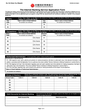 Internet Banking Service Application Form