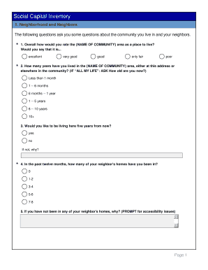 Social Capital Inventory Form