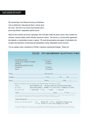 Florida Supreme Court Historical Society Membership Form