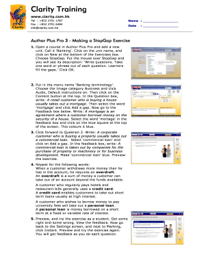 Author Plus Pro StopGap Exercise Template