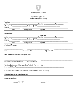 Wedding Application for Previously Married Individuals