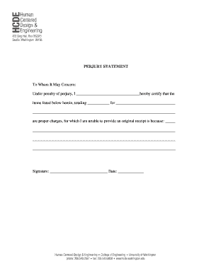 Perjury Statement Form