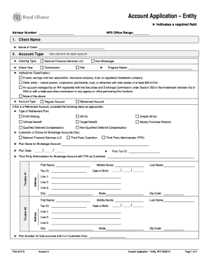 Account Application – Entity