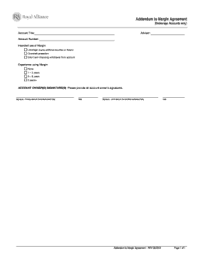 Addendum to Margin Agreement