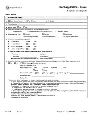 Client Application – Estate