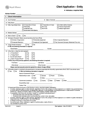 Client Application – Entity