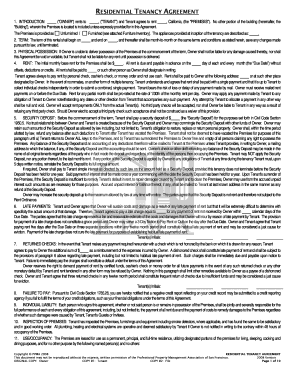California Residential Tenancy Agreement