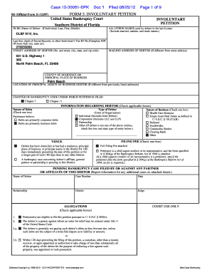 Involuntary Bankruptcy Petition
