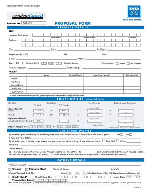 aig travel proposal form