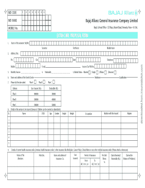 Bajaj Allianz Extra Care Health Insurance Proposal Form
