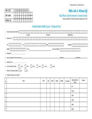 Bajaj Allianz Family Floater Health Guard Proposal Form