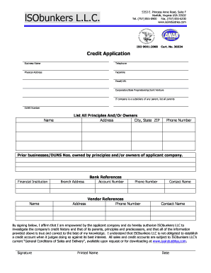 Credit Application Form