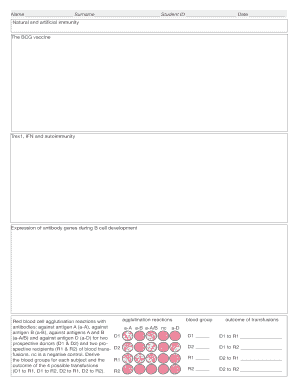 Blood Group and Transfusion Compatibility Form