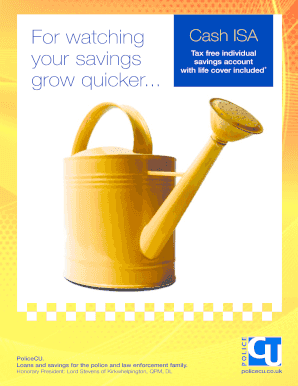 Police Credit Union Cash ISA Application Form