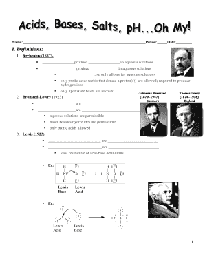 Chemistry Worksheet Acid Base Theories