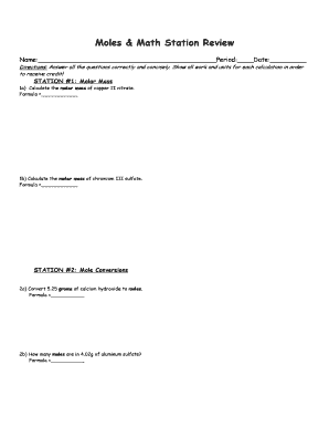 Chemistry Worksheet