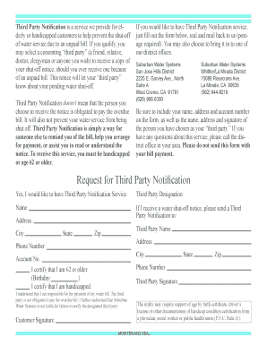 Third Party Notification Request Form