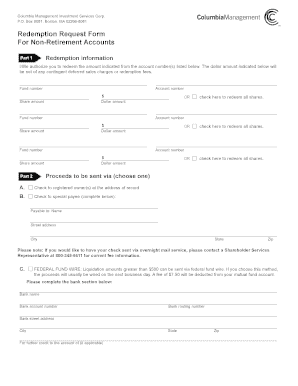 Redemption Request Form