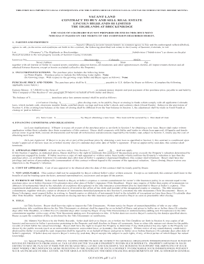 Vacant Land Purchase Agreement
