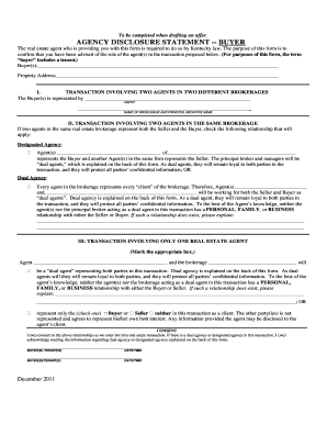 Kentucky Agency Disclosure Statement