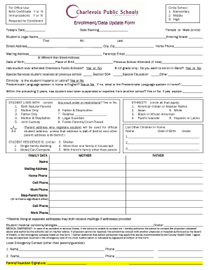 Enrollment/Data Update Form