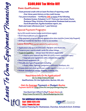 Equipment Lease Application Form