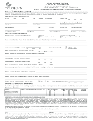 Short Term Disability Claim Form
