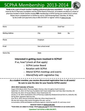 SCPhA Membership Application Form