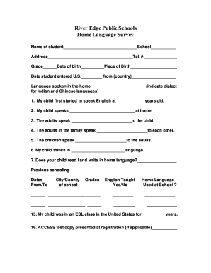 Home Language Survey Form