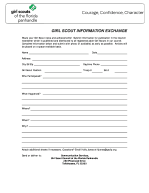 Girl Scout Information Exchange Form