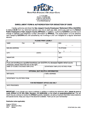 Retired Public Employees Enrollment Form