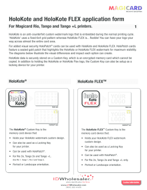 HoloKote and HoloKote FLEX Application Form