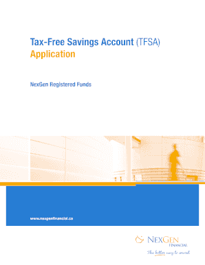 Tax-Free Savings Account Application