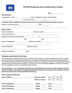 SMCDS Medication and Administration Consent