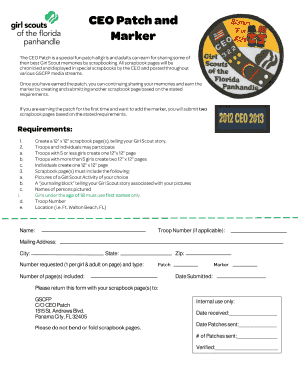 Girl Scout Council Florida Patch Request Form