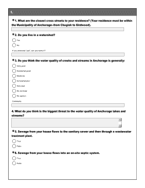 Anchorage Water Quality Survey