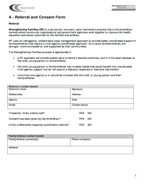 Strengthening Families Referral and Consent Form