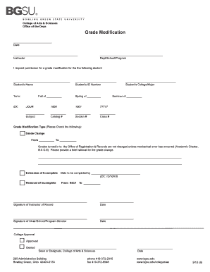 Grade Modification Request Form