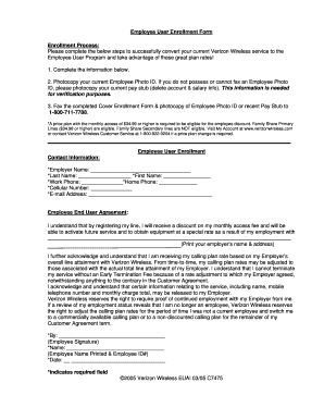 Employee User Enrollment Form