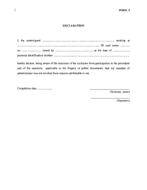 Declaration of Administrator Mandate