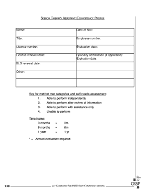 Salary increment application - SPEECH THERAPY ASSISTANT COMPETENCY PROFILE - npaonline