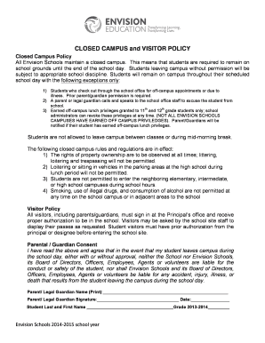 Closed Campus and Visitor Policy Agreement