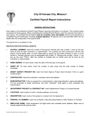 Certified Payroll Report Instructions