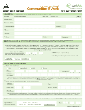 Direct Debit Request Form