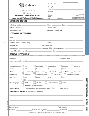 Inpatient Referral Form