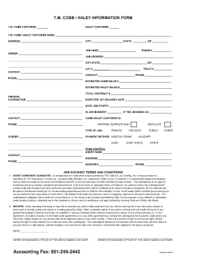T.M. Cobb Haley Information Form