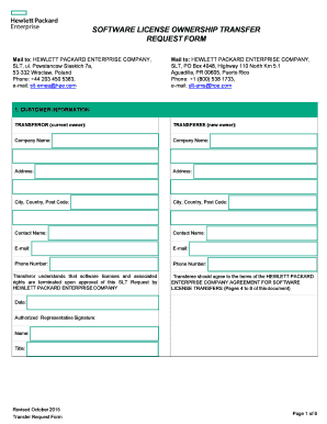 Software License Ownership Transfer Request Form