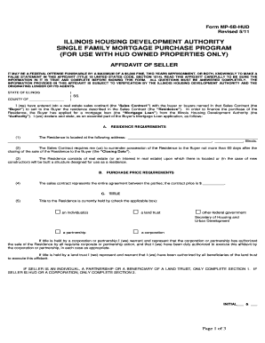 Illinois Affidavit of Seller for HUD Properties