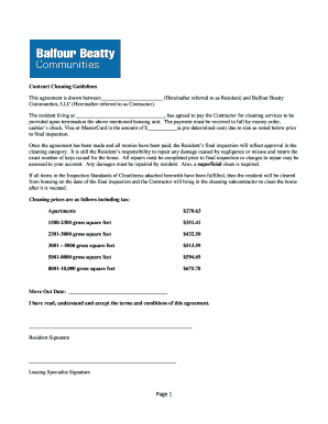 Contract Cleaning Guidelines Agreement
