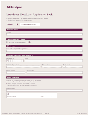 Westpac Flexi Loan Application Form